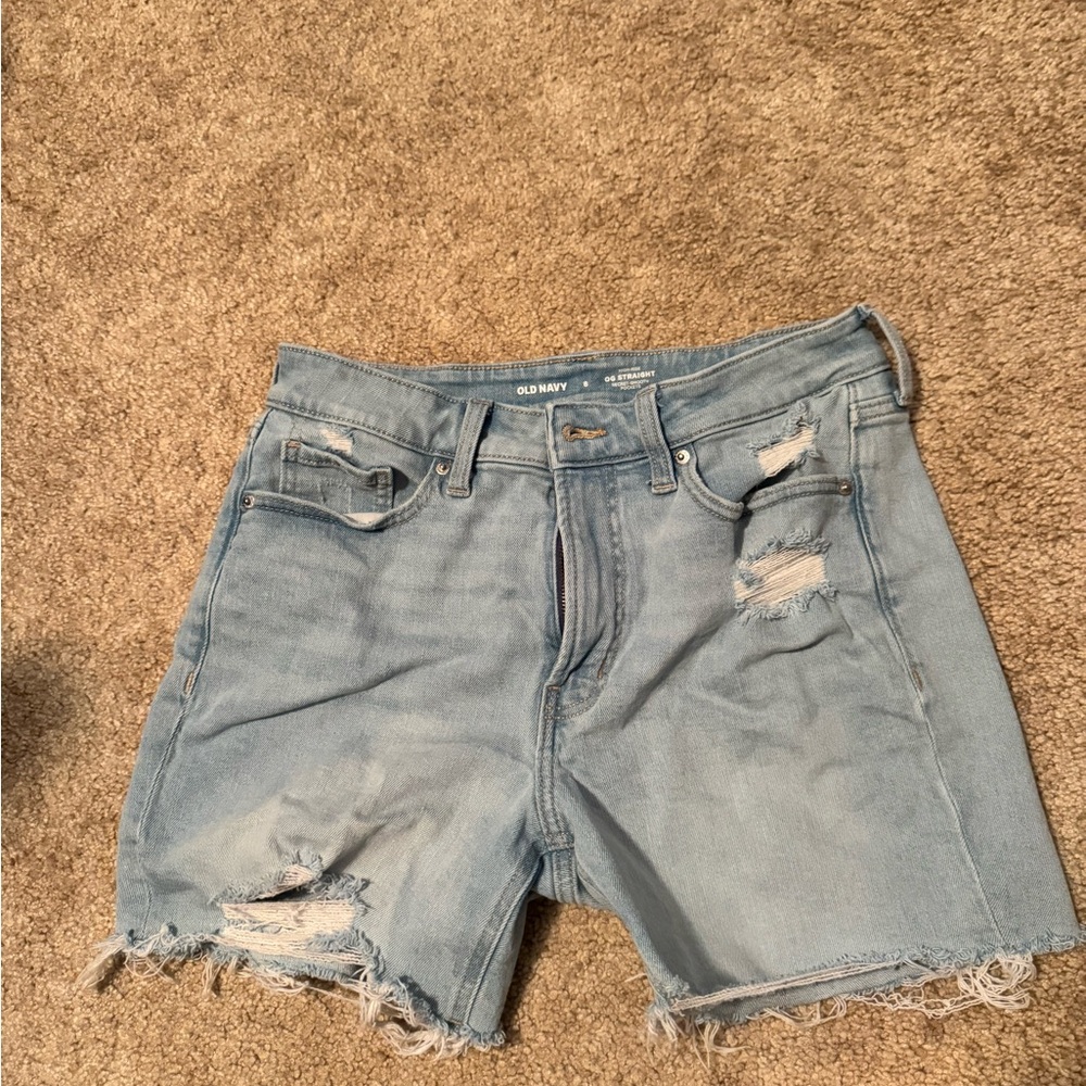 Old Navy Light Blue Ripped Jean Shorts